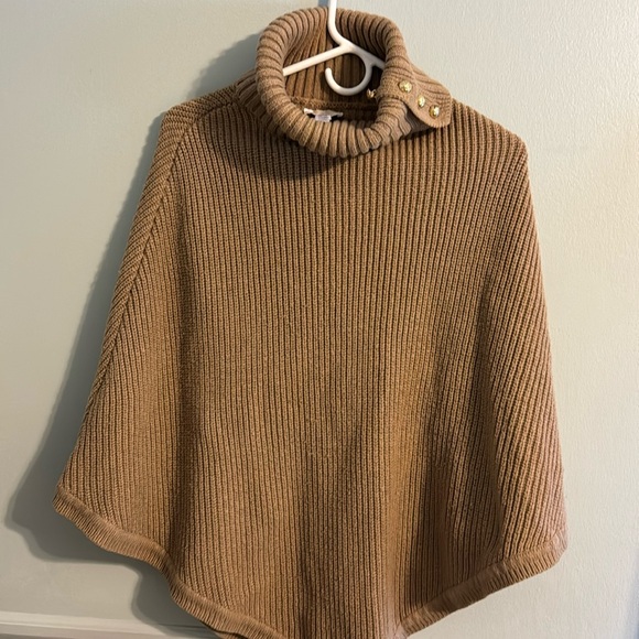 Michael by Michael Kors Women's Wide-Rib Button Turtleneck Poncho one size - Picture 1 of 3